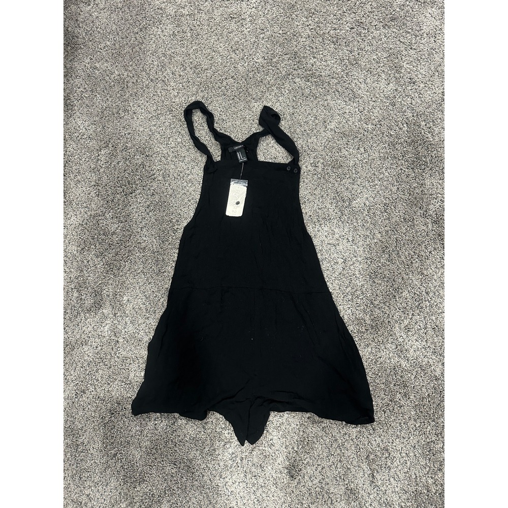 Forever 21 Romper Sleeveless Textured Gauze Overall Style Black Medium New